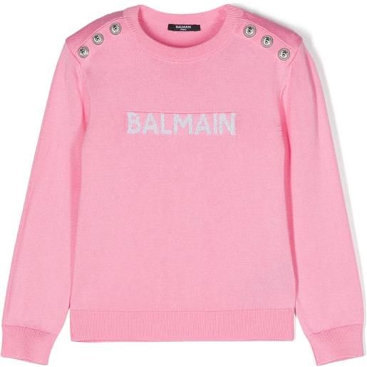 Balmain Kids maglione con effetto jacquard - rosa