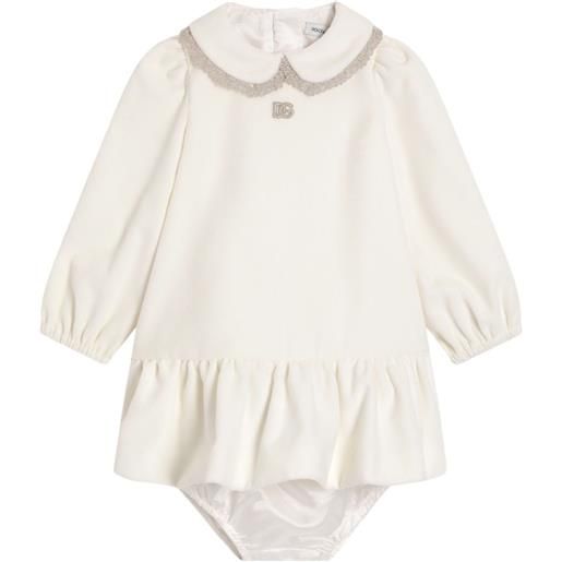 Dolce & Gabbana Kids abito con ruches - bianco