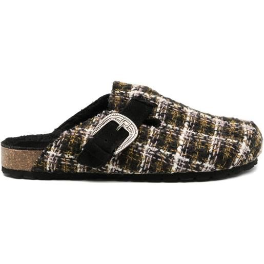 TAJI x faliero sarti mules in tweed - verde