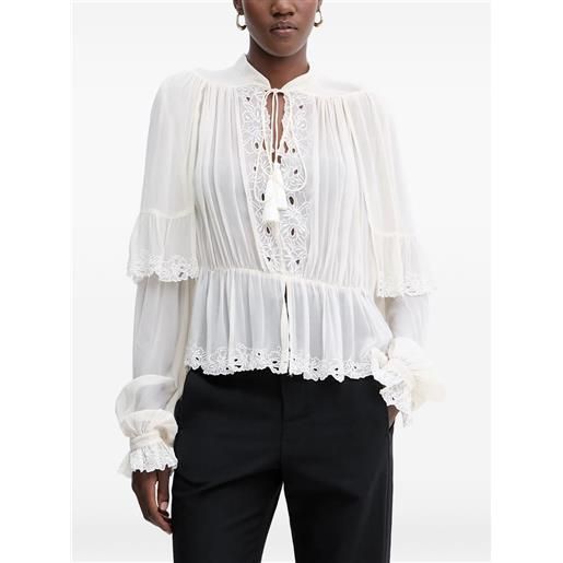TWINSET blusa con ricamo - bianco