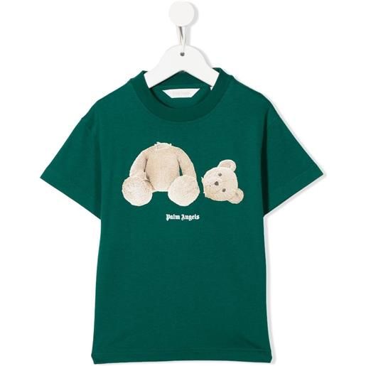 Palm Angels Kids t-shirt con stampa teddy bear - verde