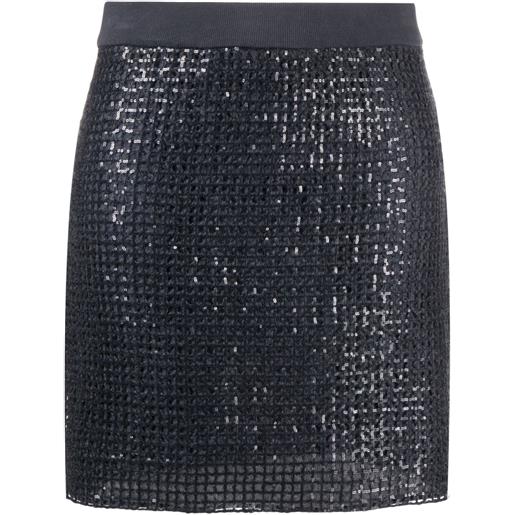 Brunello Cucinelli minigonna con paillettes - grigio