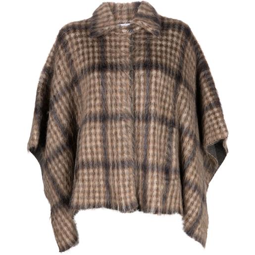 Brunello Cucinelli poncho a quadri - toni neutri