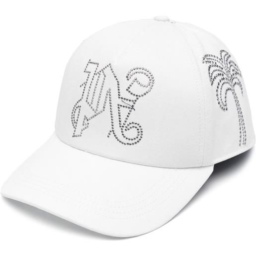 Palm Angels cappello da baseball milano con borchie - bianco