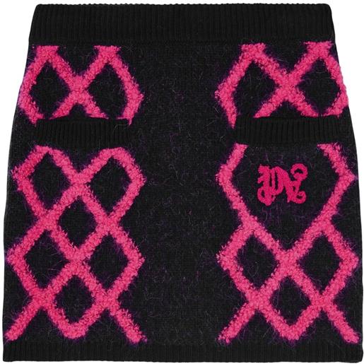 Palm Angels minigonna a rombi - blu