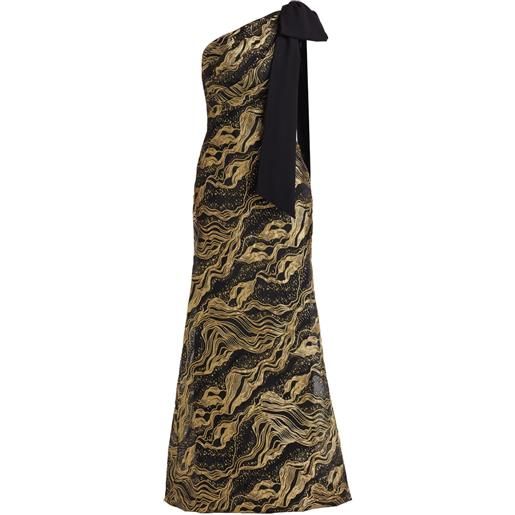 Tadashi Shoji abito lungo monospalla con fiocco - nero