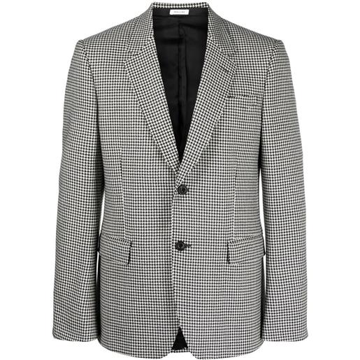 Alexander McQueen blazer monopetto con motivo pied-de-poule - bianco