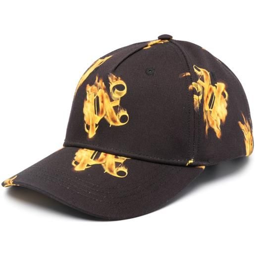 Palm Angels cappello da baseball burning monogram - nero