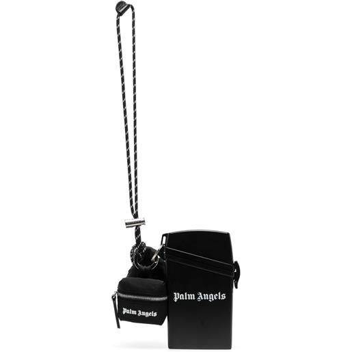 Palm Angels logo-print taffeta keychain - nero