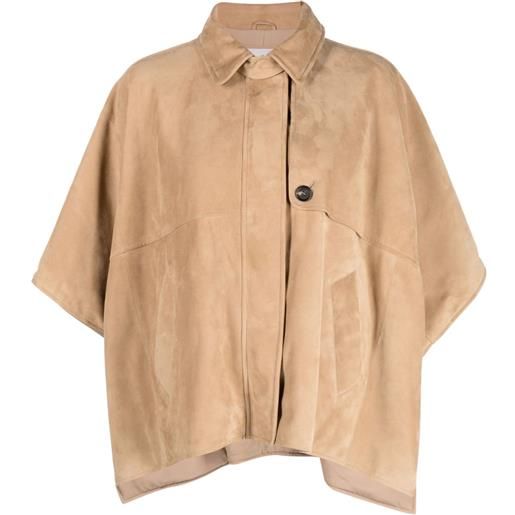 Brunello Cucinelli mantella con mezze maniche - marrone