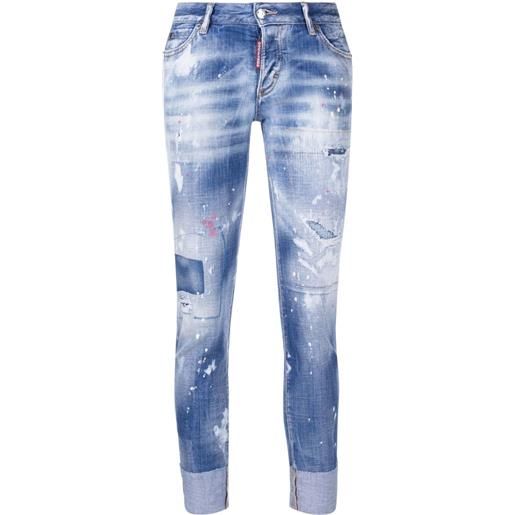 DSQUARED2 jeans slim con effetto vissuto - blu
