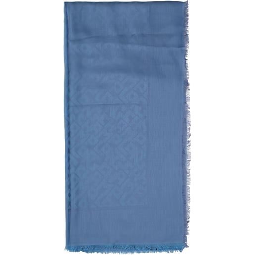 Longchamp scialle con frange - blu