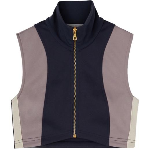 Palm Angels canotta crop con monogramma pa - blu