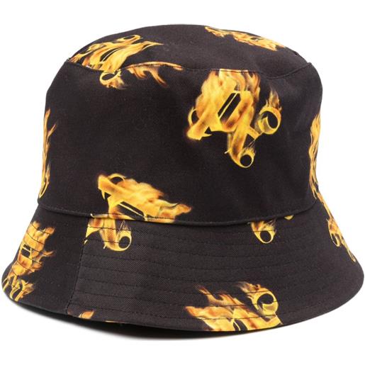 Palm Angels cappello bucket burning con monogramma - nero