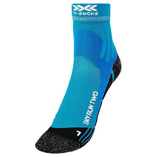 X-Bionic x-socks sky run two socks, unisex - adulto, teal blue/opal black, 35-38