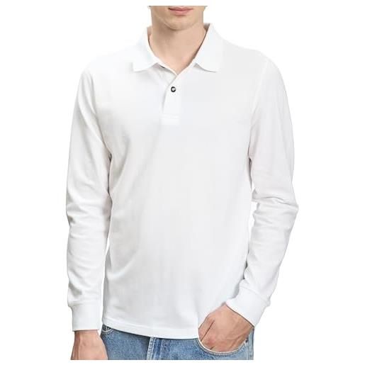 BAKER'S - polo manica lunga in tessuto piquet (it, testo, m, regular, regular, navy)