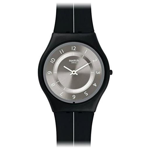 Swatch orologio al quarzo unisex my silver black 34 mm