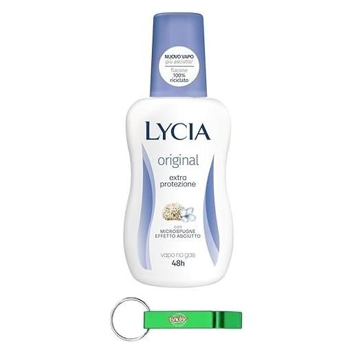 Beni Culinari lycia - 12 deodorante vapo originale, senza deodorante a gas, con micro spugne a effetto secco, deodorante da 75 ml + portachiavi Beni Culinari