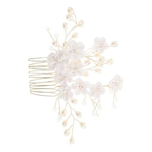 TOGEVAL pettine per da sposa accessori per da donna copricapo da sposa in oro