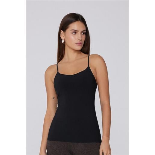 Tezenis canotta spalline regolabili natural lifting 2 in 1 donna nero