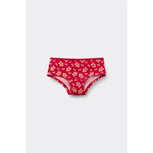 Tezenis culotte bimba in cotone con stampa natalizia bambina rosso