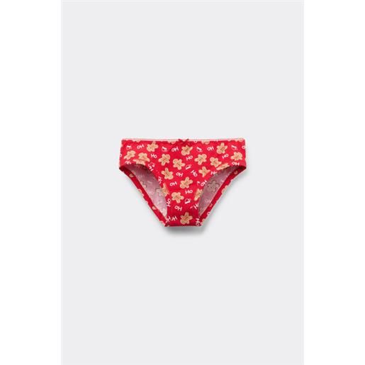 Tezenis slip bimba in cotone con stampa natalizia bambina rosso