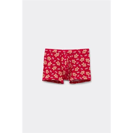 Tezenis boxer bimbo in cotone stampa natalizia bambino rosso