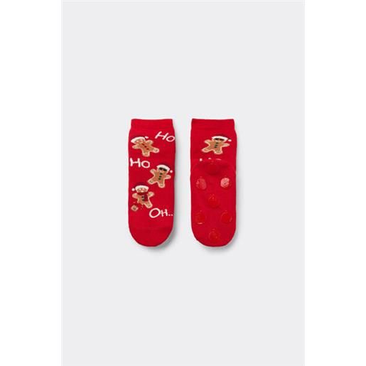 Tezenis calzini antiscivolo corti stampa natalizia bimbi unisex unisex stampa