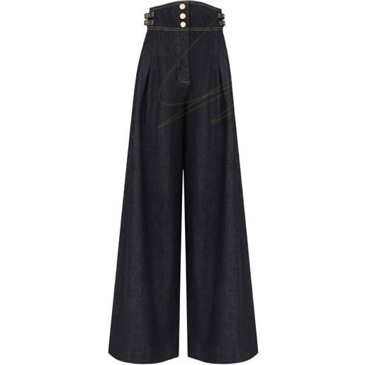 ZIMMERMANN jeans svasati rebellion a vita alta - blu