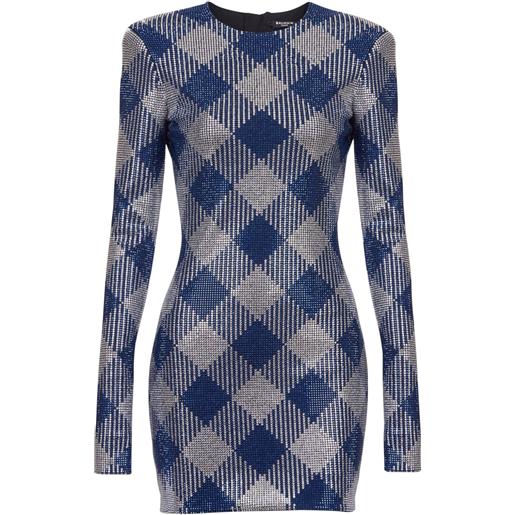 Balmain abito corto con strass - blu