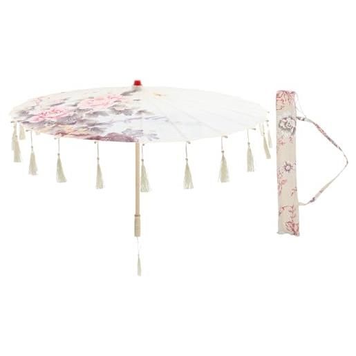 WRITWAA 1 set ombrello antico in carta oleata ombrello parasole costume foto accessori fotografia matrimonio ombrelli arredamento d'epoca di stoffa di seta nappa