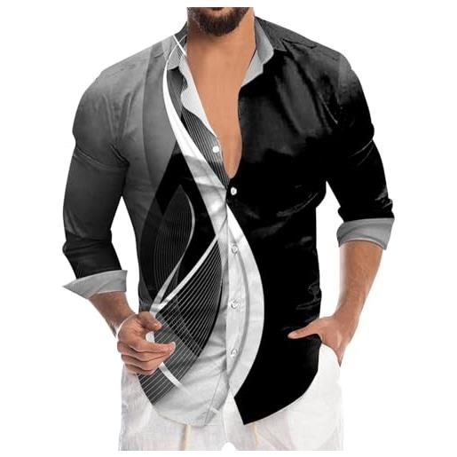ZTIANEF Manica Corta da Uomo Camicie Casual da Uomo Camicie da Uomo