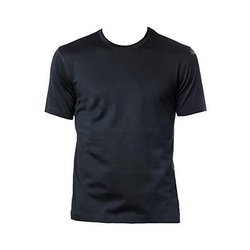 GICIPI t-shirt in filo di scozia girocollo basso uomo art. 261-5, nero