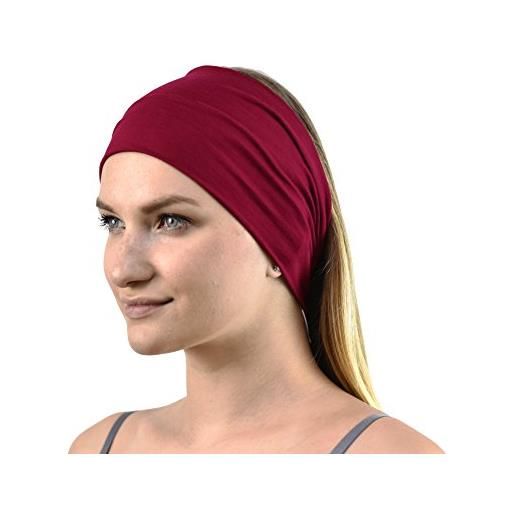 Jasmine Silk fascia per capelli unisex in bambù, rosso, etichettalia unica