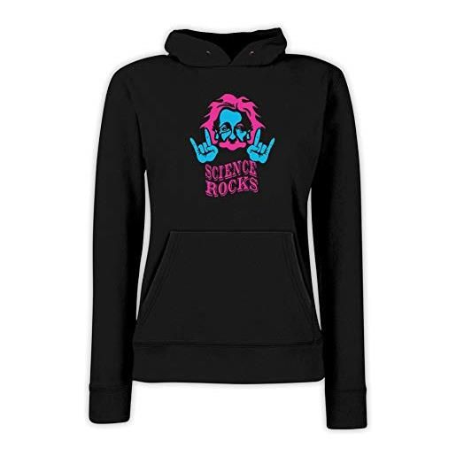 Settantallora - felpa con cappuccio donna j3747 einstein icon science rocks taglia s
