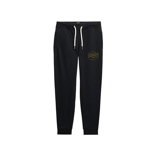 Superdry pantaloni da jogging classici vintage da uomo con logo grafica, blu navy scuro, s