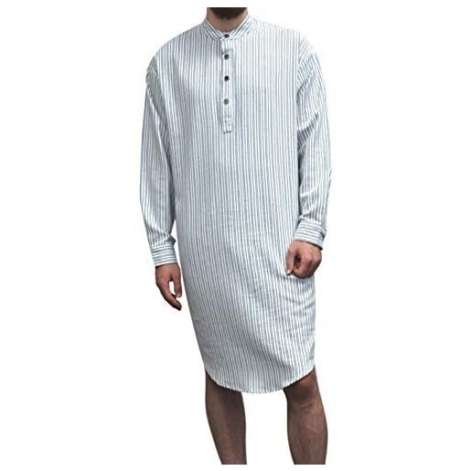 McLaughlin's Irish Shop - camicia da notte - donna, weiß mit blauen streifen, l