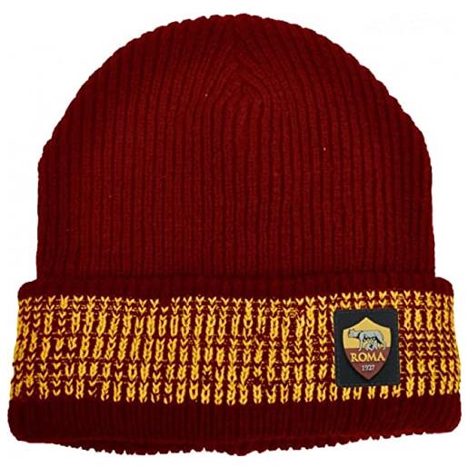 bgn cappello compatibile roma calcio uomo ufficiale berretto zuccotto skipper invernale interno in pile