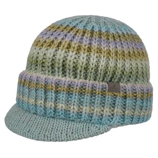 LIERYS berretto a maglia con visiera viliona donna - made in germany beanie lana risvolto, inverno autunno/inverno - taglia unica verde menta