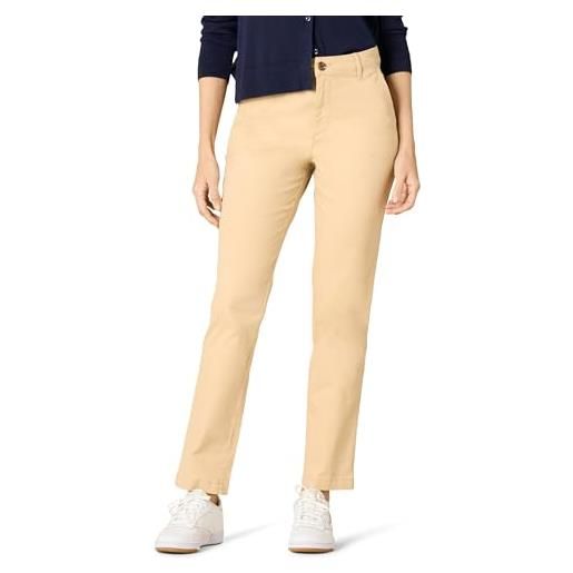 Amazon Essentials high-rise slim-fit full-length straight-leg khaki pant donna, tan, 12 short
