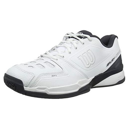 Wilson, rush comp ltr, scarpe da tennis, unisex - adulto, bianco/bianco/grigio, 46.5 eu