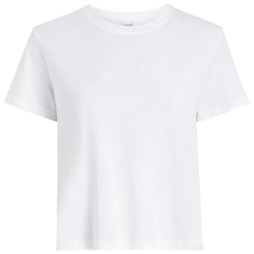 Calvin Klein classic 2 000qs7328e, maglietta a maniche corte donna, bianco (white), m