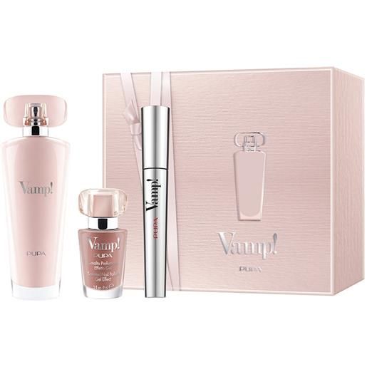 Pupa kit vamp!Eau de parfum pink + vamp!Mascara + vamp!Smalto set v1 eau de parfum 50ml + mascara + smalto profumato set