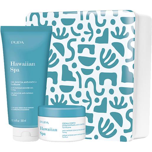 Pupa hawaiian spa kit 2 set v1 gel doccia + crema corpo + scatola in metallo set