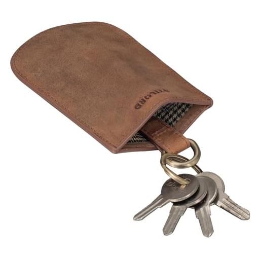 STILORD 'toby' portachiavi vinatge pelle astuccio portachiavi per uomo donna portamonete mini portafoglio piccolo borsellino chiavi auto casa cuoio genuino, colore: torino - marrone