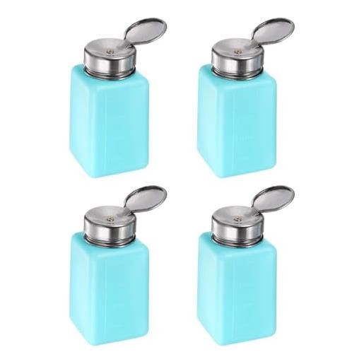 QUARKZMAN 4pz 200ml(6.8oz) erogatore di alcol a pressione, pressa per liquidi, bottiglie vuote, contenitore riutilizzabile per acetone, detergente, solvente per unghie, blu