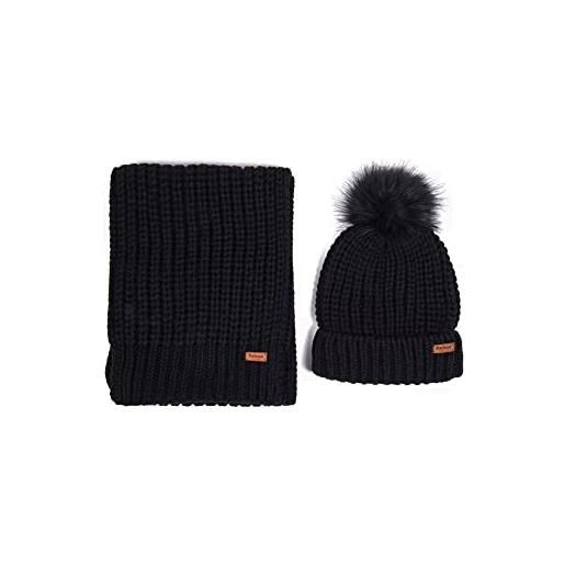 Barbour set sciarpa e cappello donna 2mlgs0053 nero