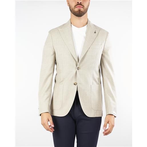 PAOLONI giacca beige in pura lana