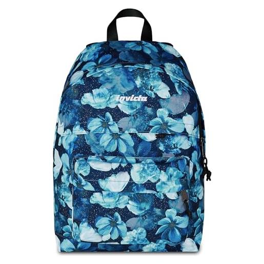Invicta zaino scuola american fantasy shine, blu, zaino mono scomparto con tasca porta pc 13'', 23 l, zaino scuola superiore, università e tempo libero, per ragazza