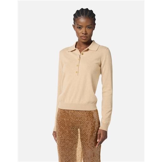 Elisabetta franchi maglia in misto cachemire colore honey melange